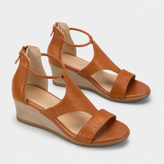 Sandalen Damen Kunstleder Offene Spitze Bequem Fußbett