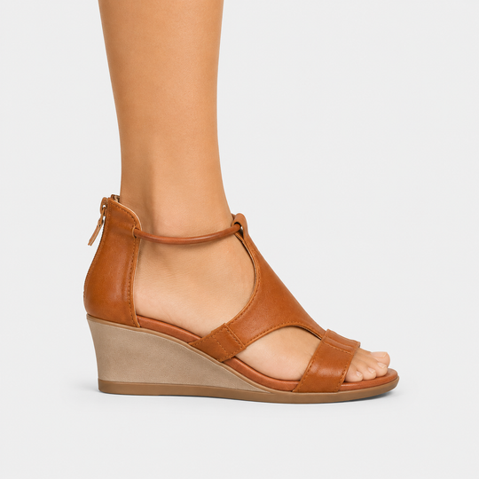 Sandalen Damen Kunstleder Offene Spitze Bequem Fußbett