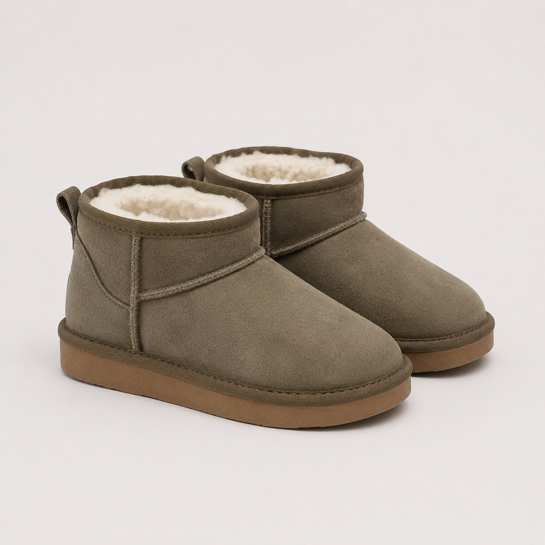 Winterboots Damen Kunstfell Warm Gefüttert Kurz Bequem