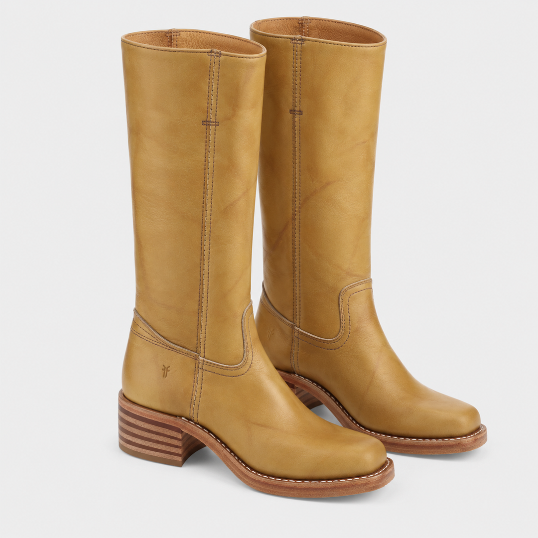 Stiefel Damen Kniehoch Blockabsatz Klassisch Langschaft