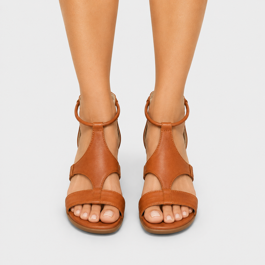 Sandalen Damen Kunstleder Offene Spitze Bequem Fußbett