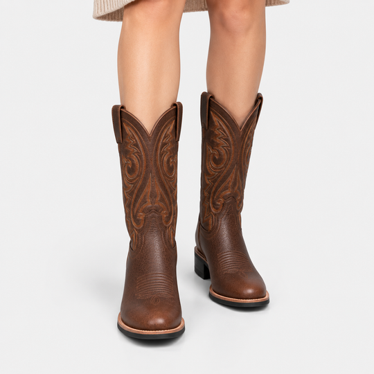 Cowboystiefel Damen Kunstleder Bestickt Western