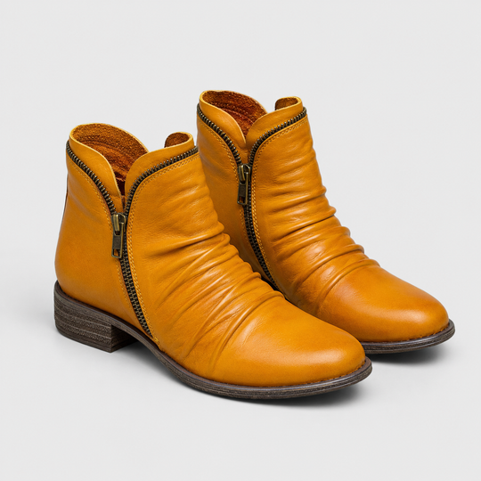 Stiefeletten Damen Kunstleder Reißverschluss Bequem