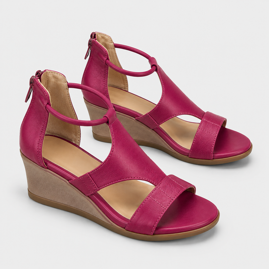 Sandalen Damen Kunstleder Offene Spitze Bequem Fußbett