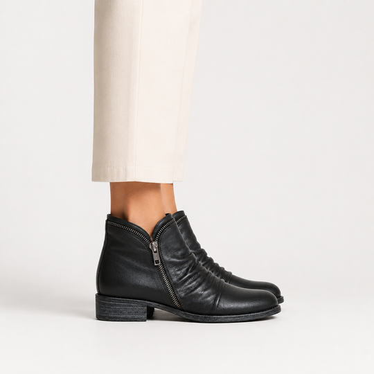 Stiefeletten Damen Kunstleder Reißverschluss Bequem