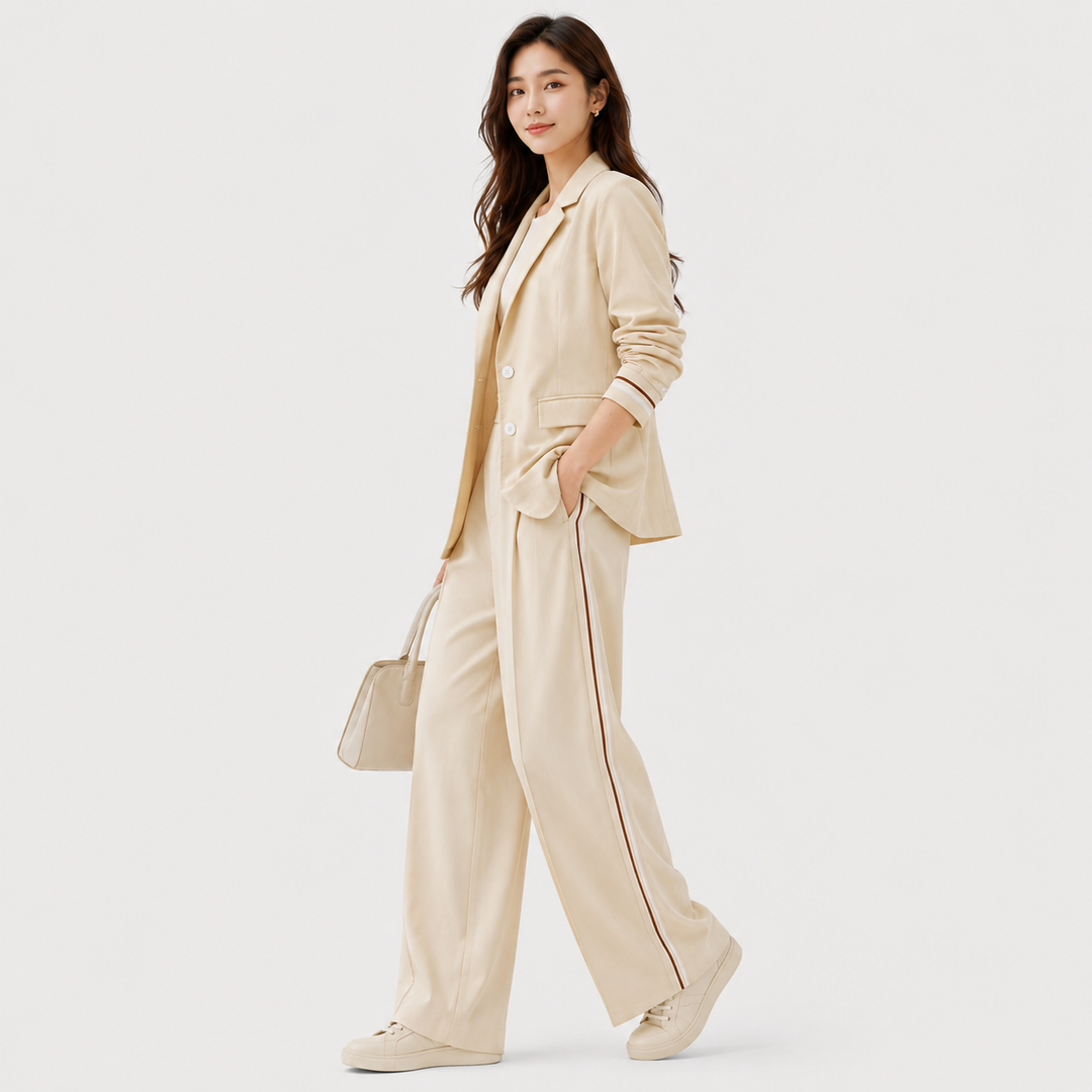 Hosenanzug Damen Blazer Hose Set Business Elegant