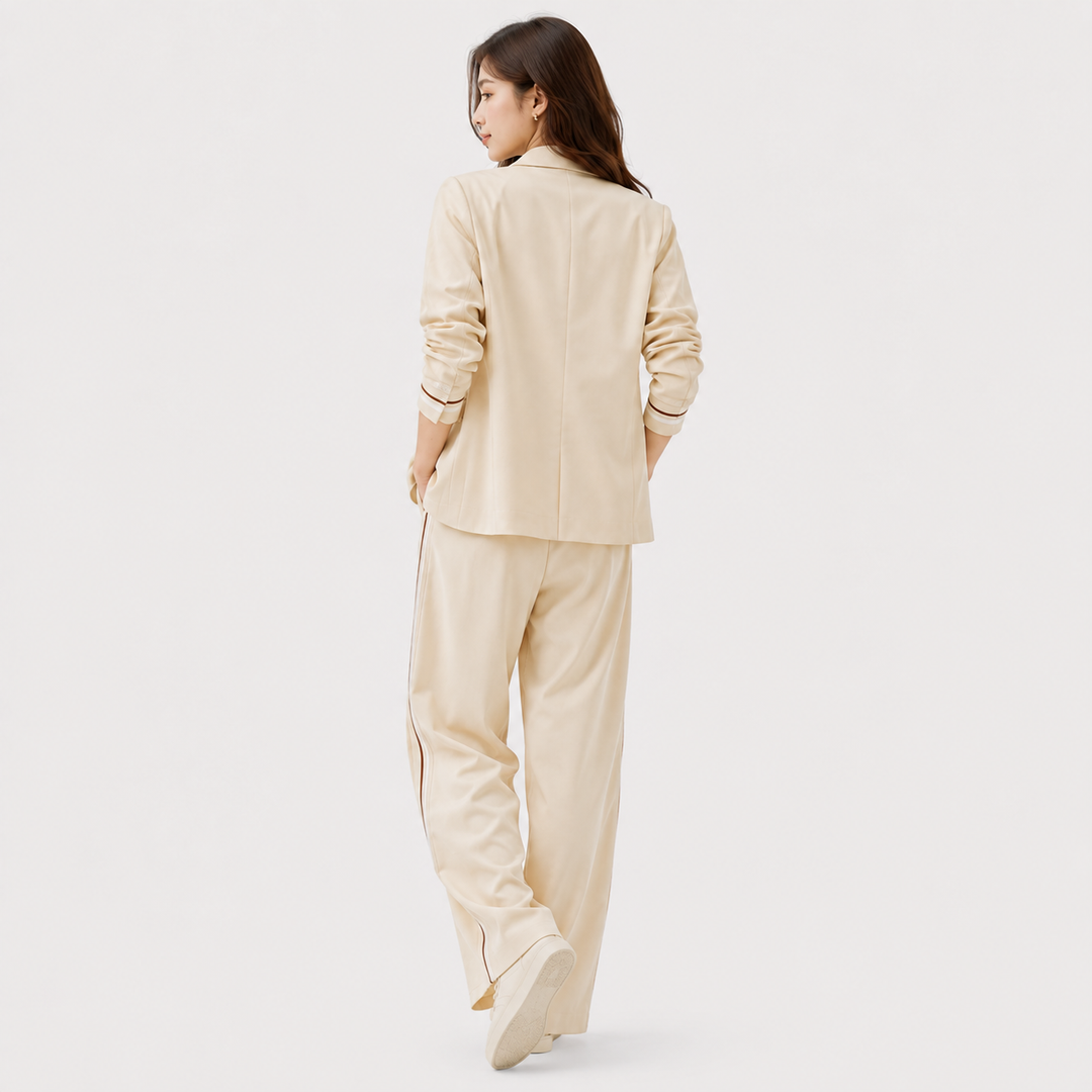 Hosenanzug Damen Blazer Hose Set Business Elegant