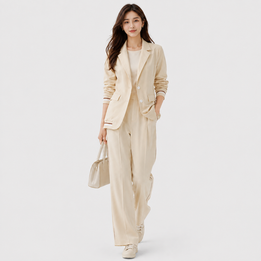 Hosenanzug Damen Blazer Hose Set Business Elegant