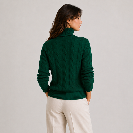 Rollkragenpullover Damen Leicht Warm Langarm Feinstrick