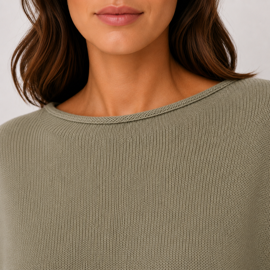 Pullover Damen Oversized Strick Überschnittene Schultern