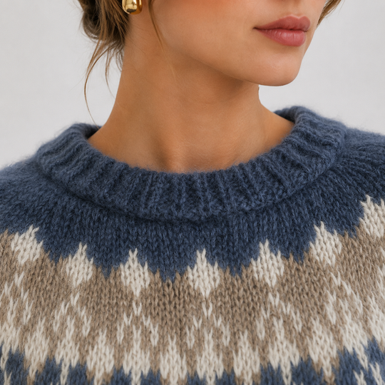 Pullover Damen Kaschmir Optik Leicht Warm Feinstrick