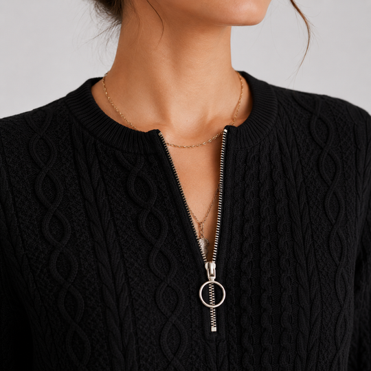 Troyer Pullover Damen Leicht Stehkragen Langarm
