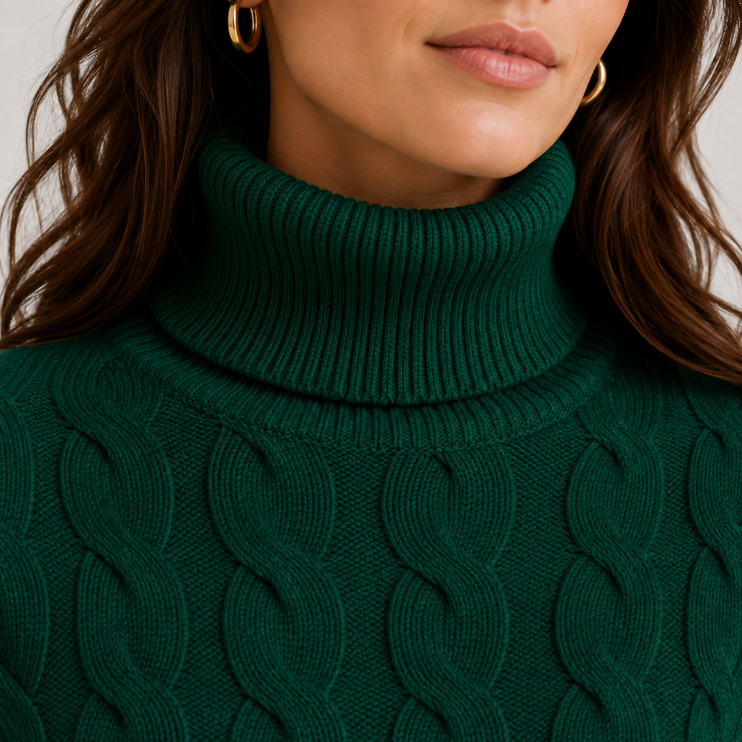 Rollkragenpullover Damen Leicht Warm Langarm Feinstrick