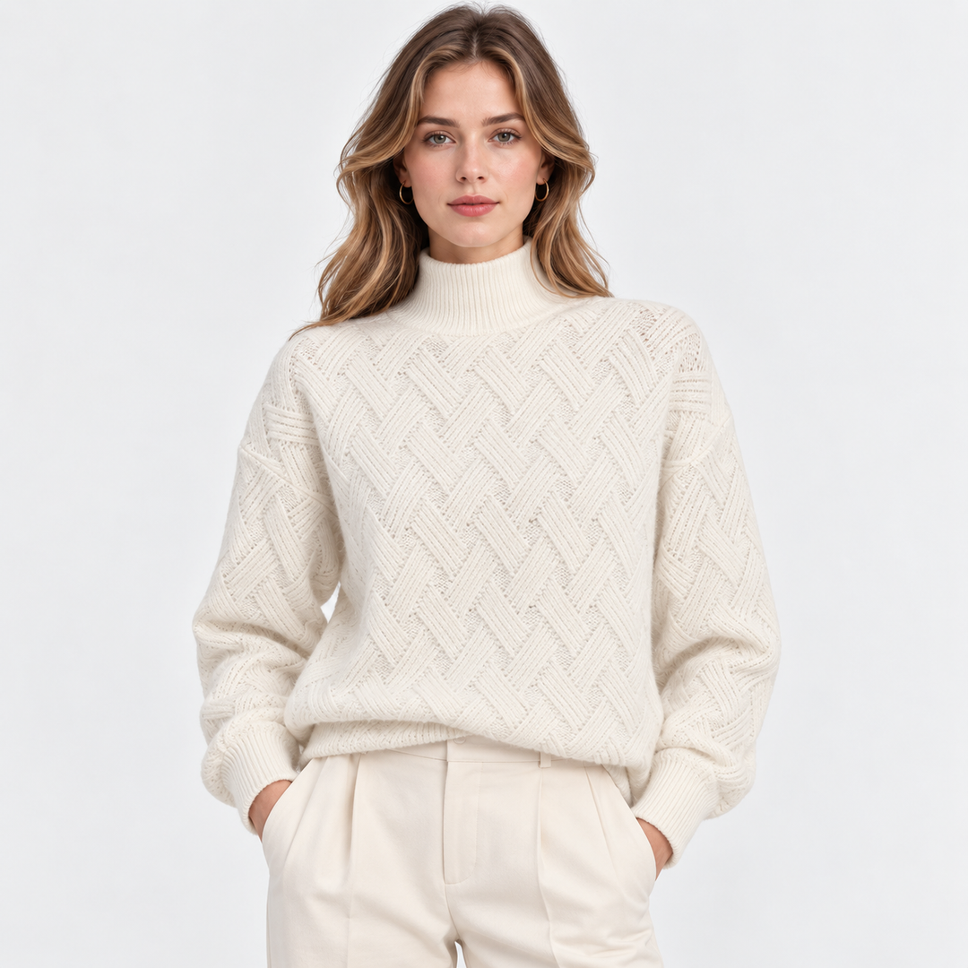 Rollkragenpullover Damen Weich Kuschelig Herbst Strick