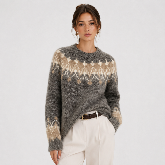 Pullover Damen Kaschmir Optik Leicht Warm Feinstrick