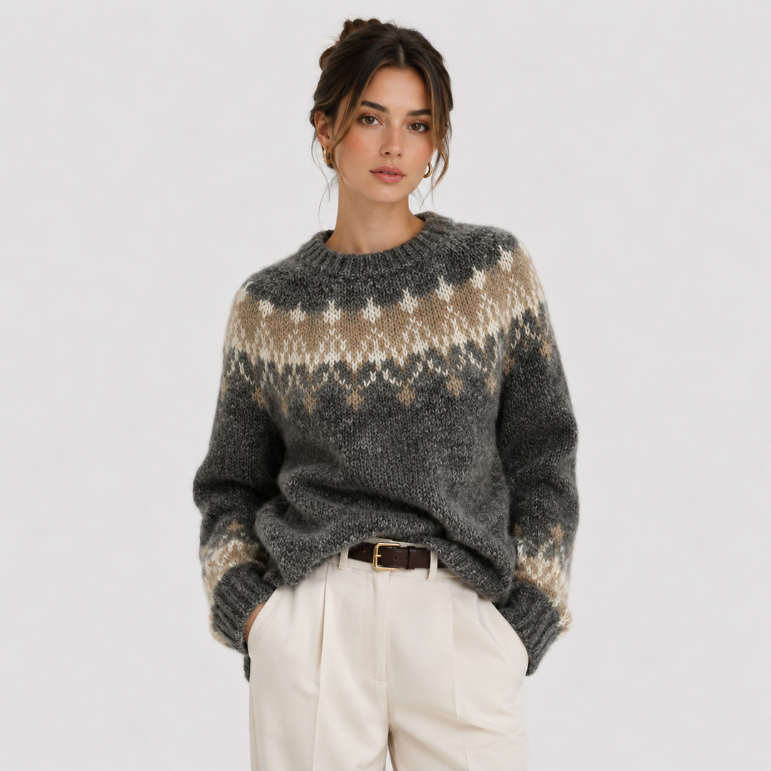Pullover Damen Kaschmir Optik Leicht Warm Feinstrick