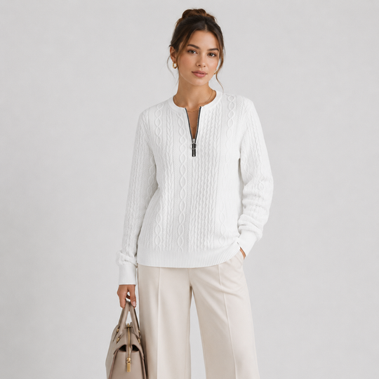 Troyer Pullover Damen Leicht Stehkragen Langarm