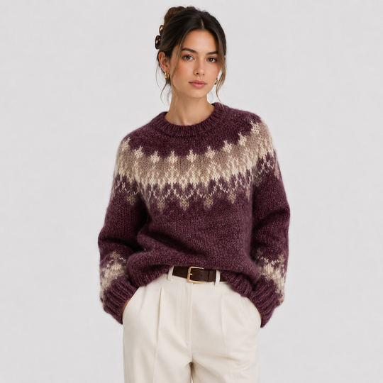 Pullover Damen Kaschmir Optik Leicht Warm Feinstrick