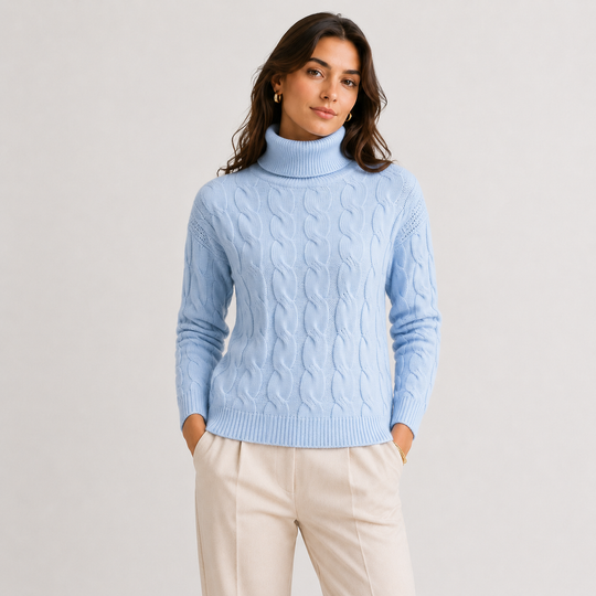 Rollkragenpullover Damen Leicht Warm Langarm Feinstrick
