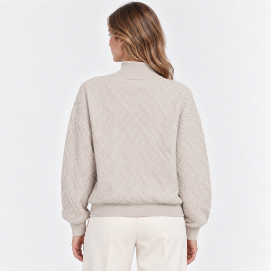 Rollkragenpullover Damen Weich Kuschelig Herbst Strick