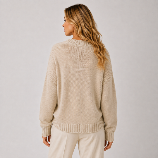 Pullover Damen V-Ausschnitt Libellen Motiv Langarm