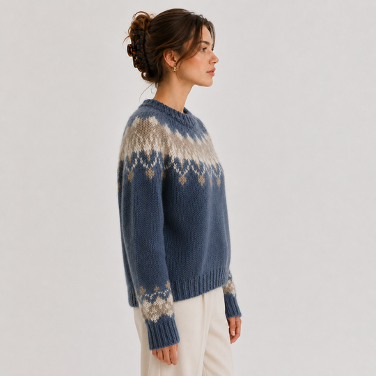 Pullover Damen Kaschmir Optik Leicht Warm Feinstrick