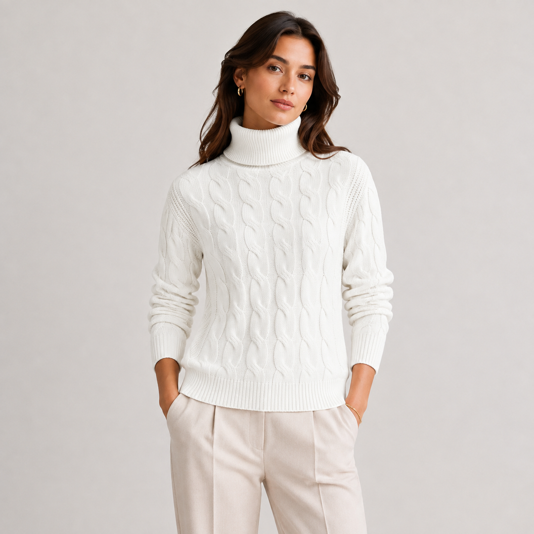 Rollkragenpullover Damen Leicht Warm Langarm Feinstrick