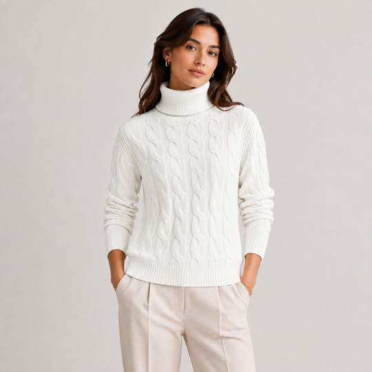 Rollkragenpullover Damen Leicht Warm Langarm Feinstrick