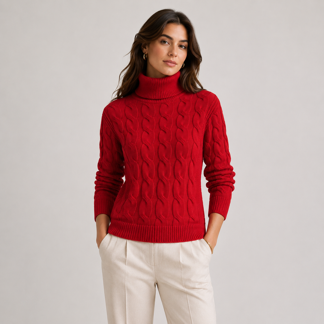 Rollkragenpullover Damen Leicht Warm Langarm Feinstrick