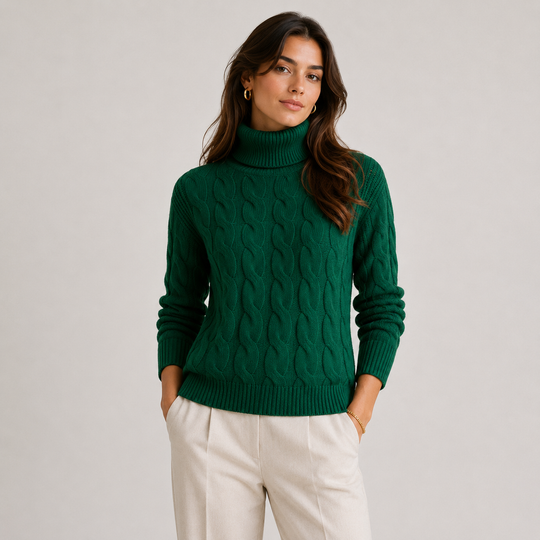 Rollkragenpullover Damen Leicht Warm Langarm Feinstrick