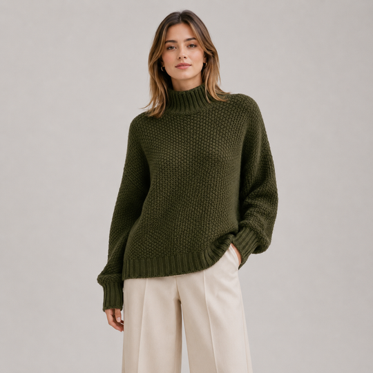 Pullover Damen Locker Bequem Langarm Strick