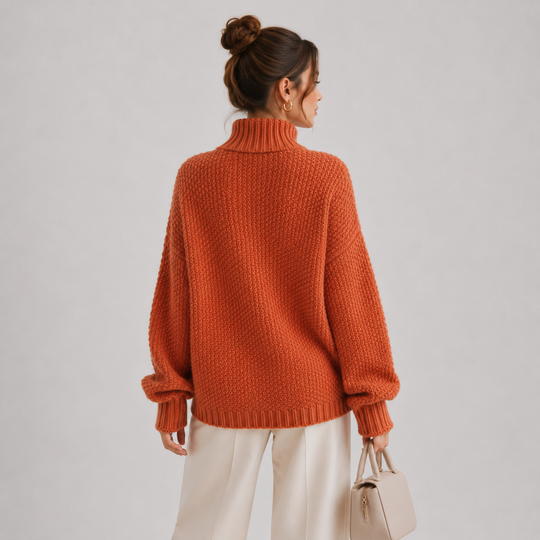 Pullover Damen Locker Bequem Langarm Strick