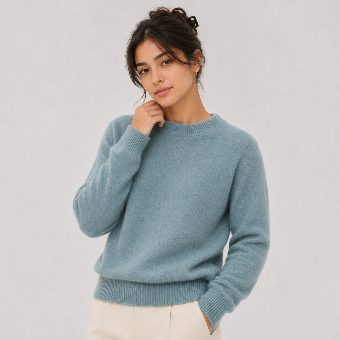Pullover Damen Kaschmir Optik Leicht Warm Strick