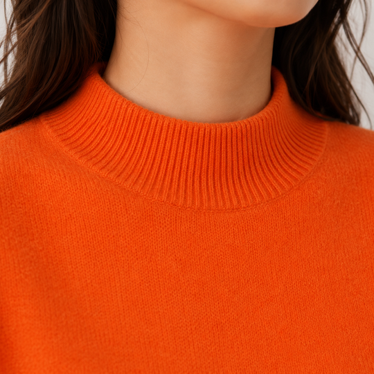 Pullover Damen Kaschmir Optik Leicht Klassischer Schnitt