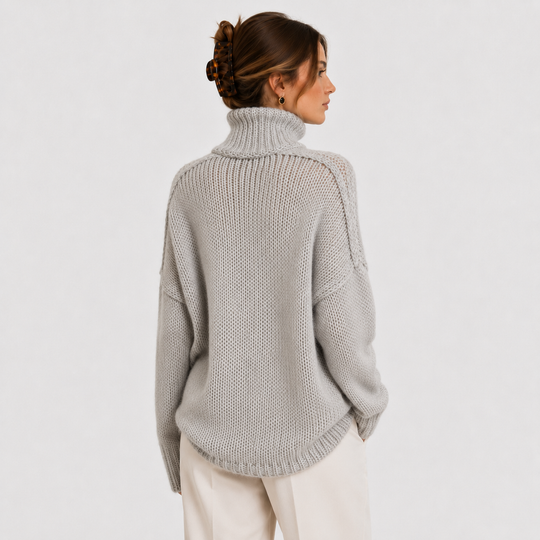 Pullover Damen Oversized Bequem Langarm Strick