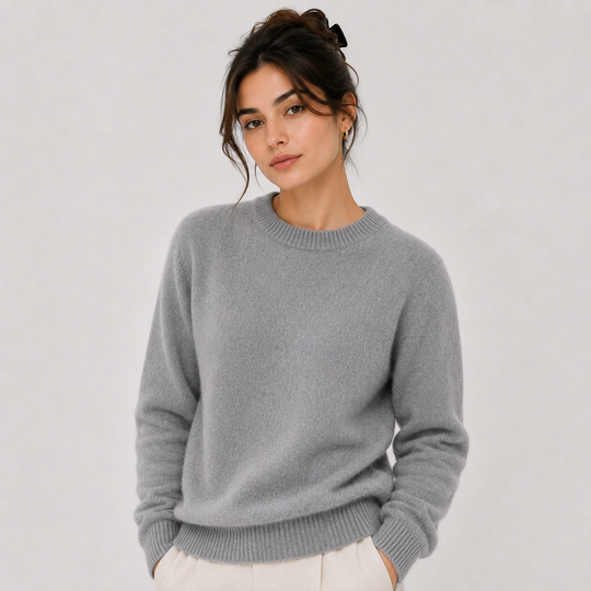 Pullover Damen Kaschmir Optik Leicht Warm Strick