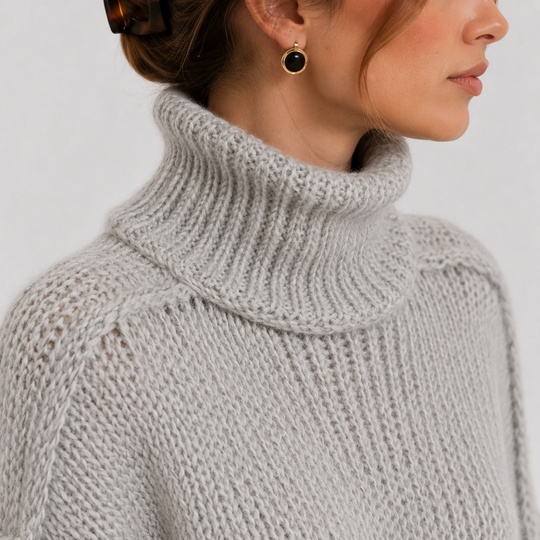 Pullover Damen Oversized Bequem Langarm Strick