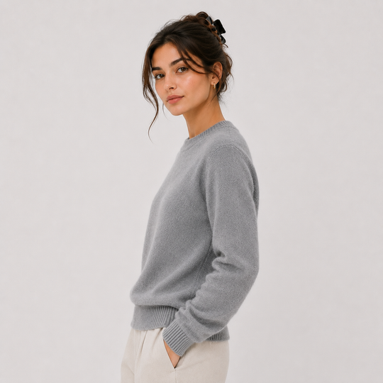 Pullover Damen Kaschmir Optik Leicht Warm Strick