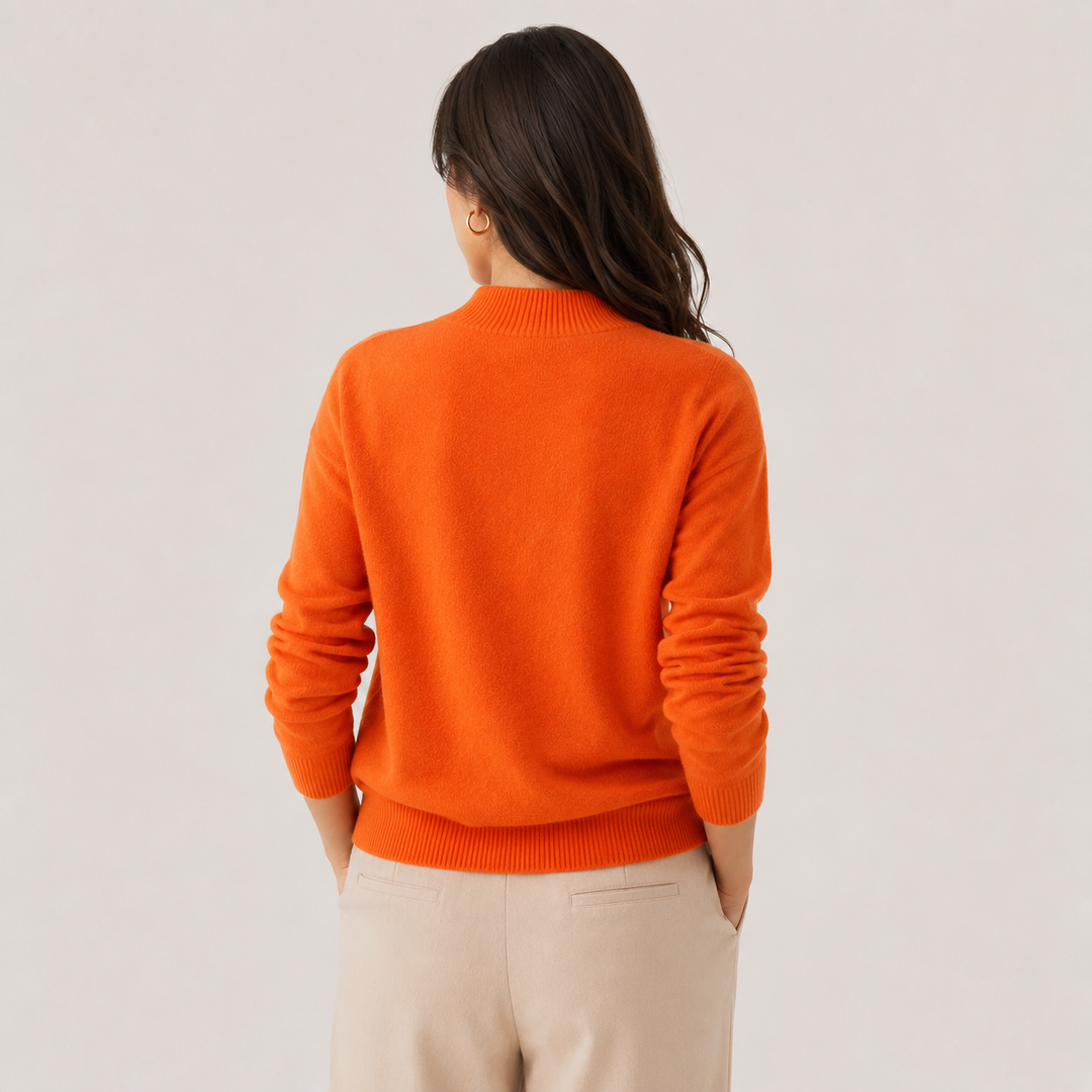 Pullover Damen Kaschmir Optik Leicht Klassischer Schnitt