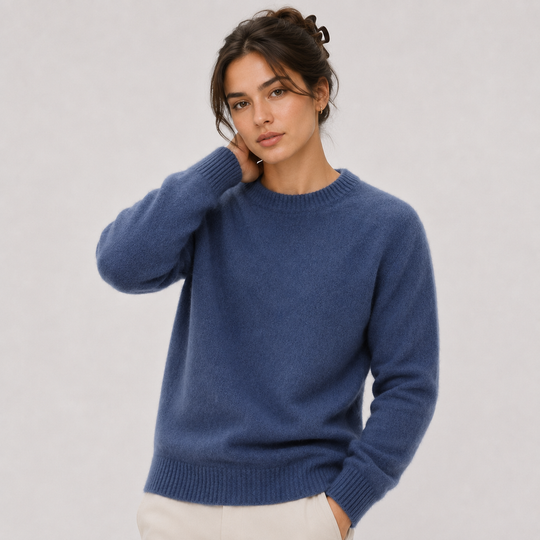 Pullover Damen Kaschmir Optik Leicht Warm Strick
