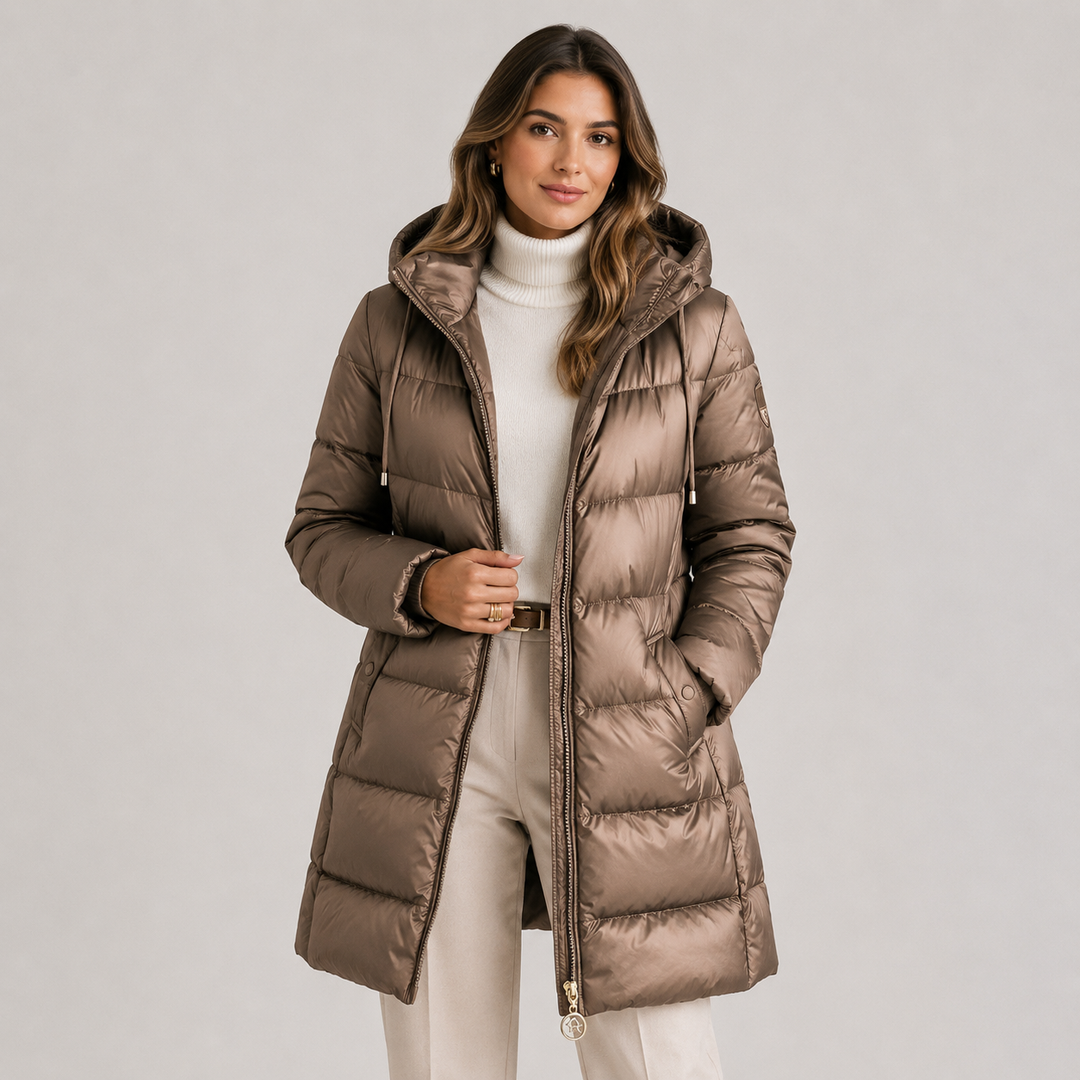 Steppmantel Damen Kapuze Warm Gefüttert Winter
