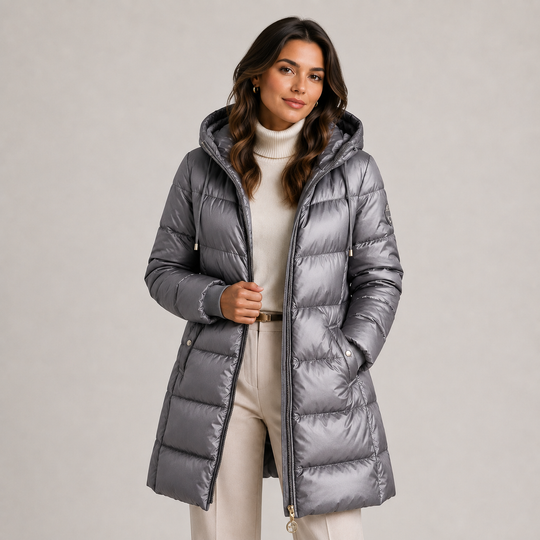 Steppmantel Damen Kapuze Warm Gefüttert Winter