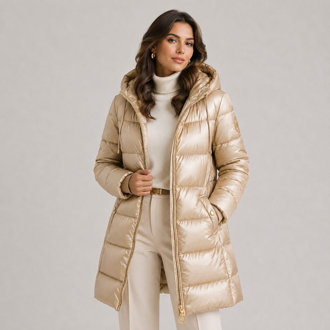 Steppmantel Damen Kapuze Warm Gefüttert Winter