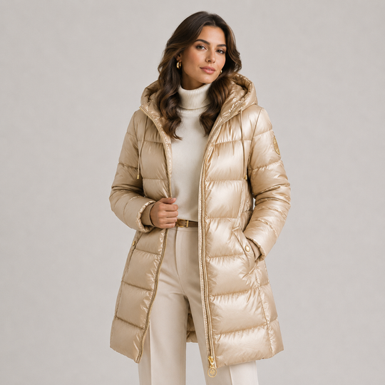 Steppmantel Damen Kapuze Warm Gefüttert Winter