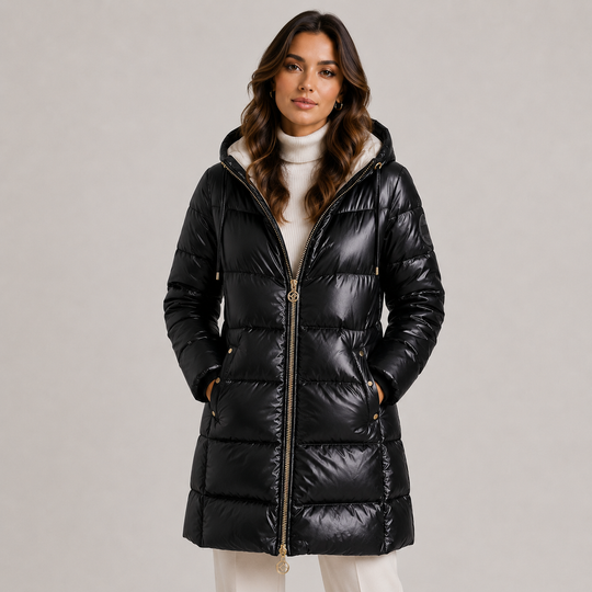 Steppmantel Damen Kapuze Warm Gefüttert Winter