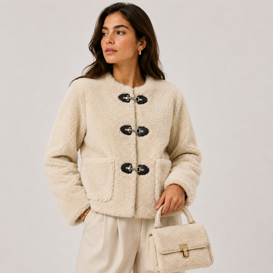 Fleecejacke Damen Kuschelig Knebelknöpfe Warm