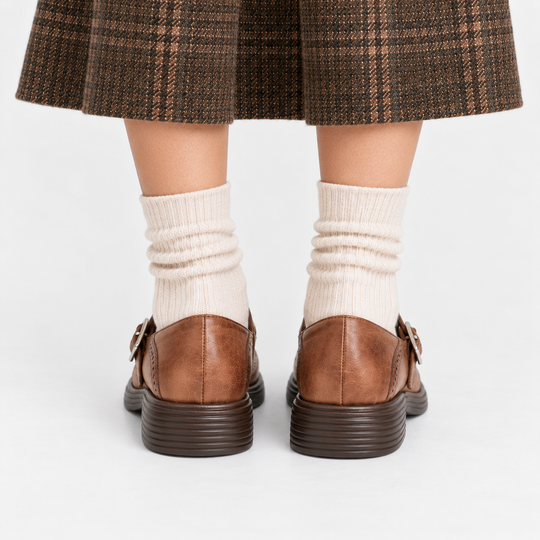 Mary Jane Schuhe Damen Kunstleder Vintage Riemchen