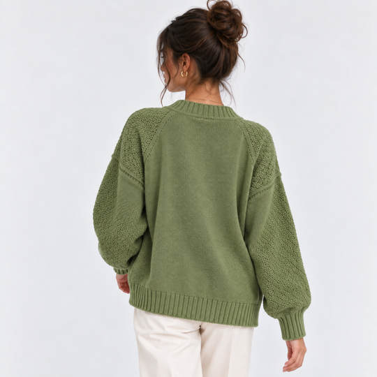 Strickjacke Damen V-Ausschnitt Knopfleiste Cardigan