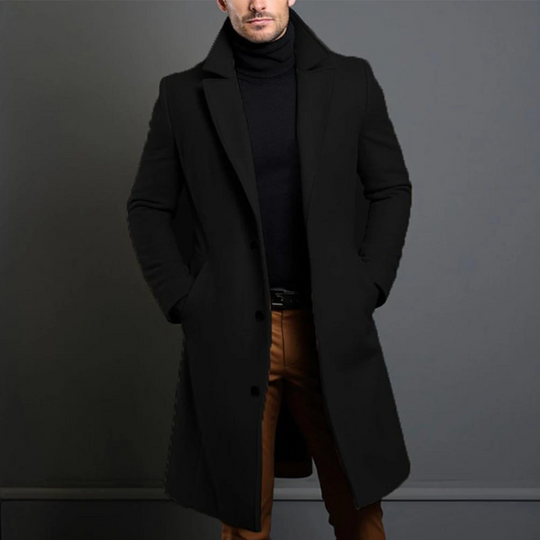 Eleganter Wollmantel Herren Wintermantel Warm Klassisch