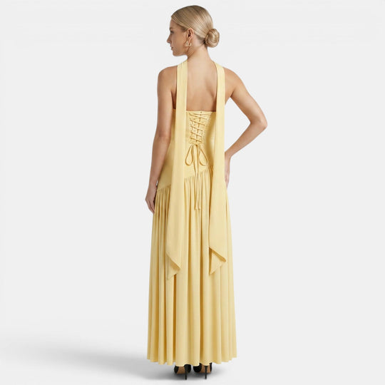 Maxikleid Damen Trägerlos Elegant Fließend Sommer